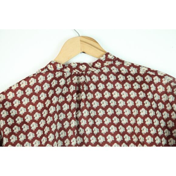 Vintage Medium Top 70s Hippy Print Officecore Western Floral Prairie Hippy Boho - Picture 10 of 10